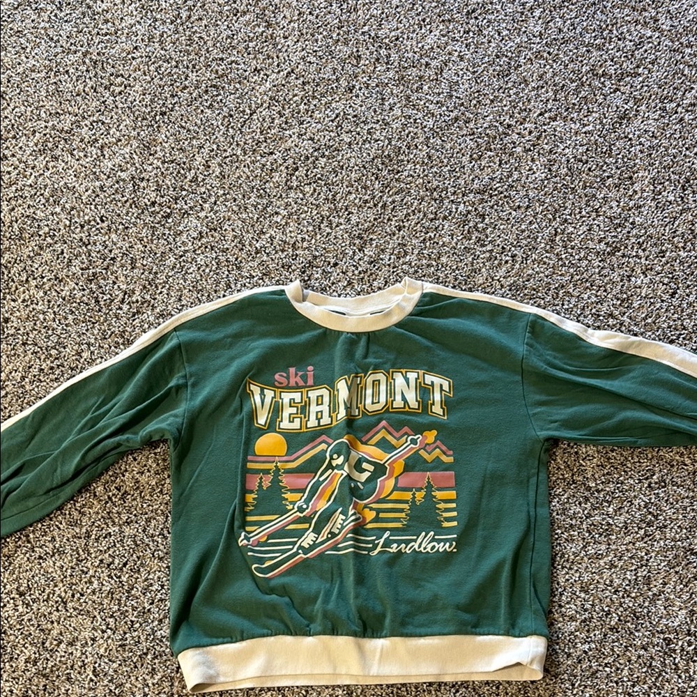 Green Ski Vermont Sweater